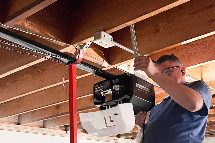 Garage door opener installation with smart secure access system setup