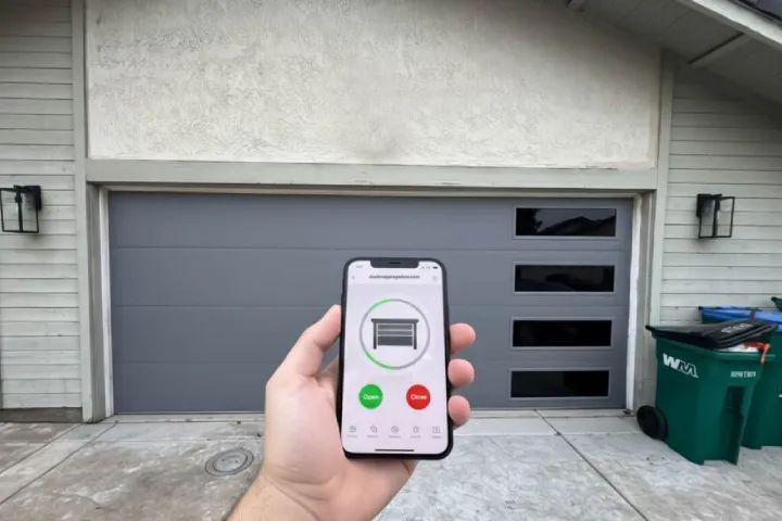 Smart garage door upgrades with Wi-Fi mobile app and remote access control